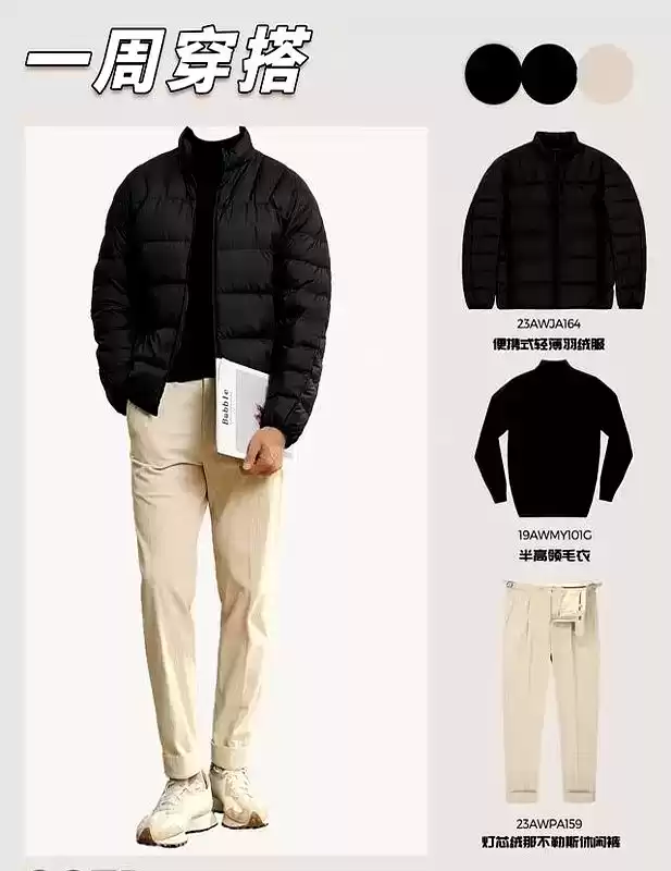 冬季胖子男士穿搭秘籍：一周羽绒服搭配，时髦又显瘦指南！