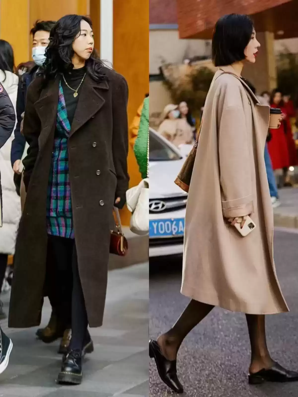 街拍穿衣搭配：看到上海街拍才明白，多露袜不露脚踝是普通人必学穿搭法