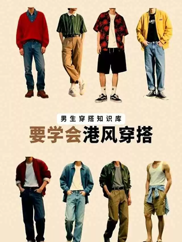 潮男明星穿衣搭配图片 男生穿搭知识库：九套港风Look，照着穿就对了