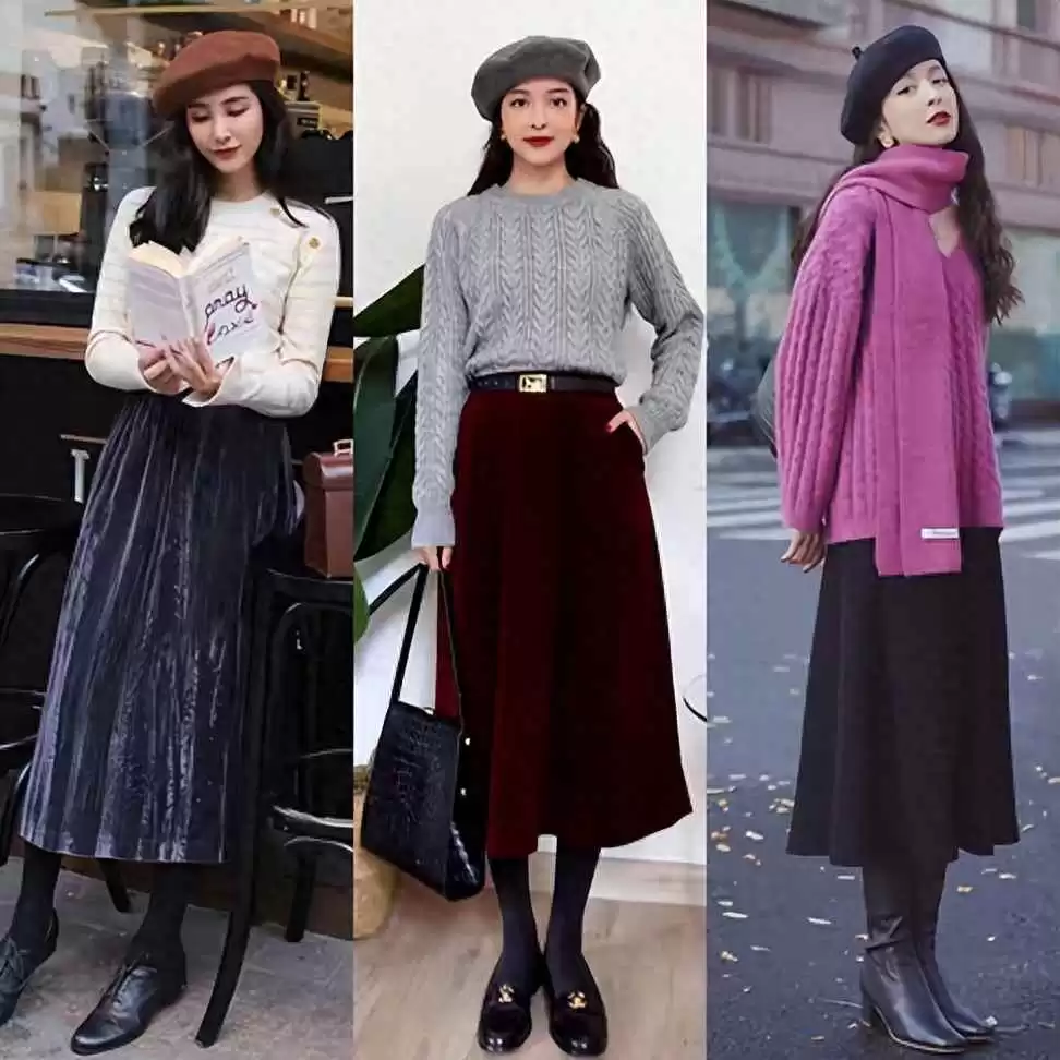 小个子女生秋日穿搭指南：毛衣+半身裙，穿出温柔高级感