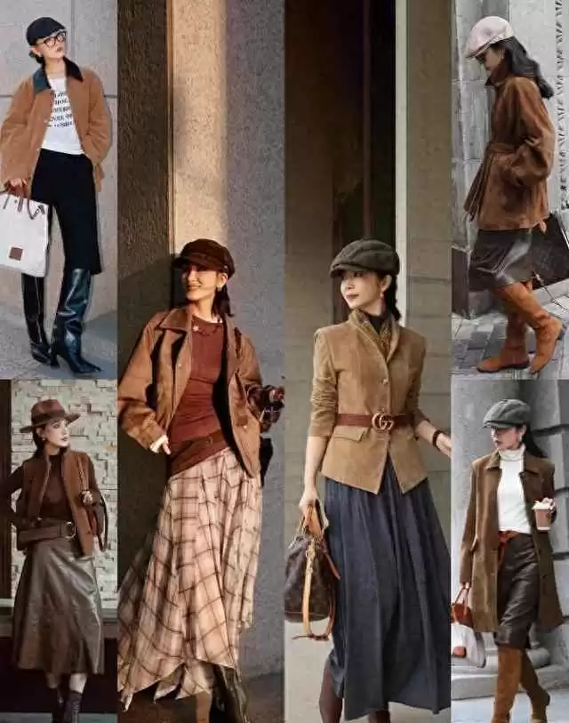 摇滚风搭配穿衣：棕色系穿搭绝了，复古酷飒格调全hold住