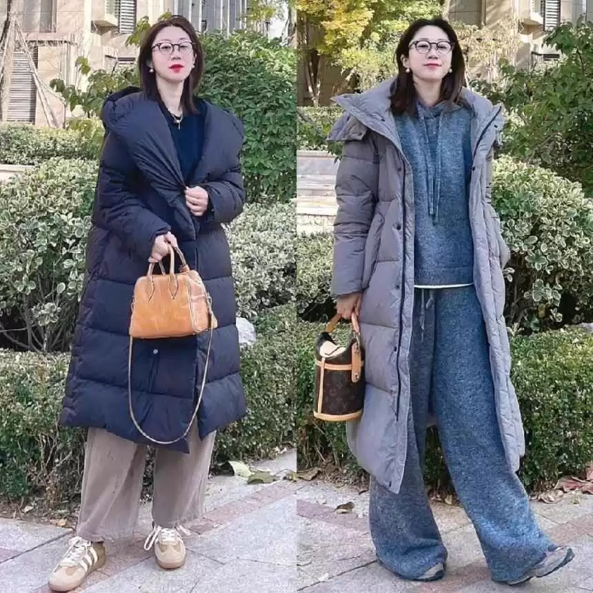 2023冬季40+女性穿搭新风尚:羽绒服+阔腿裤、大衣+卫衣,优雅又实用