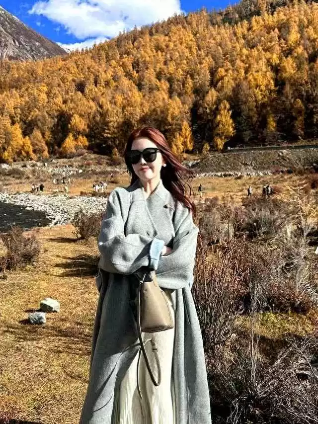 秋冬浅色大衣穿搭指南：浅灰长款大衣配米白百褶裙，清冷显贵风范