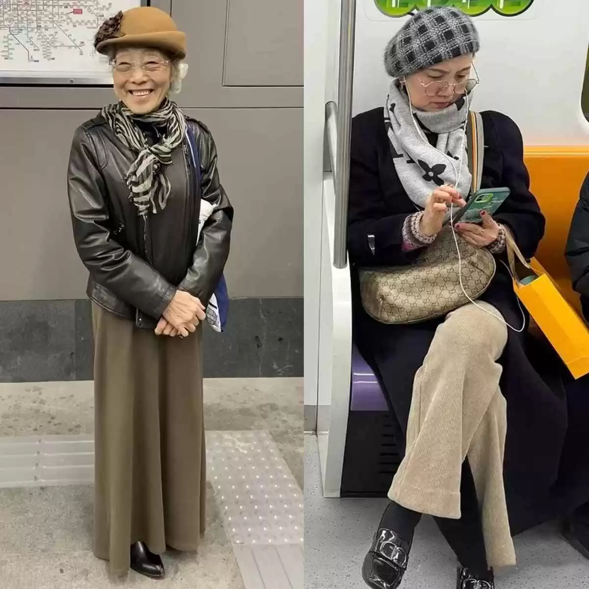上海地铁奶奶穿搭大比拼:会穿vs不会穿,差距一目了然!